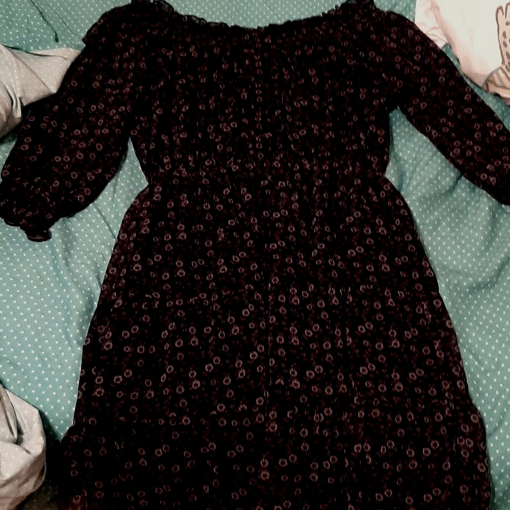 Off the shoulder, flower printed dress